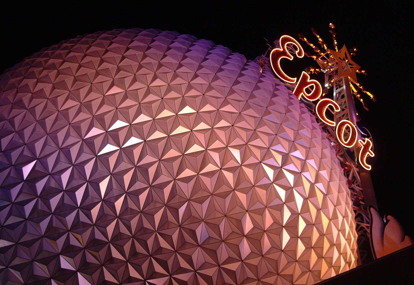 Epcot Dome at Night Disney World